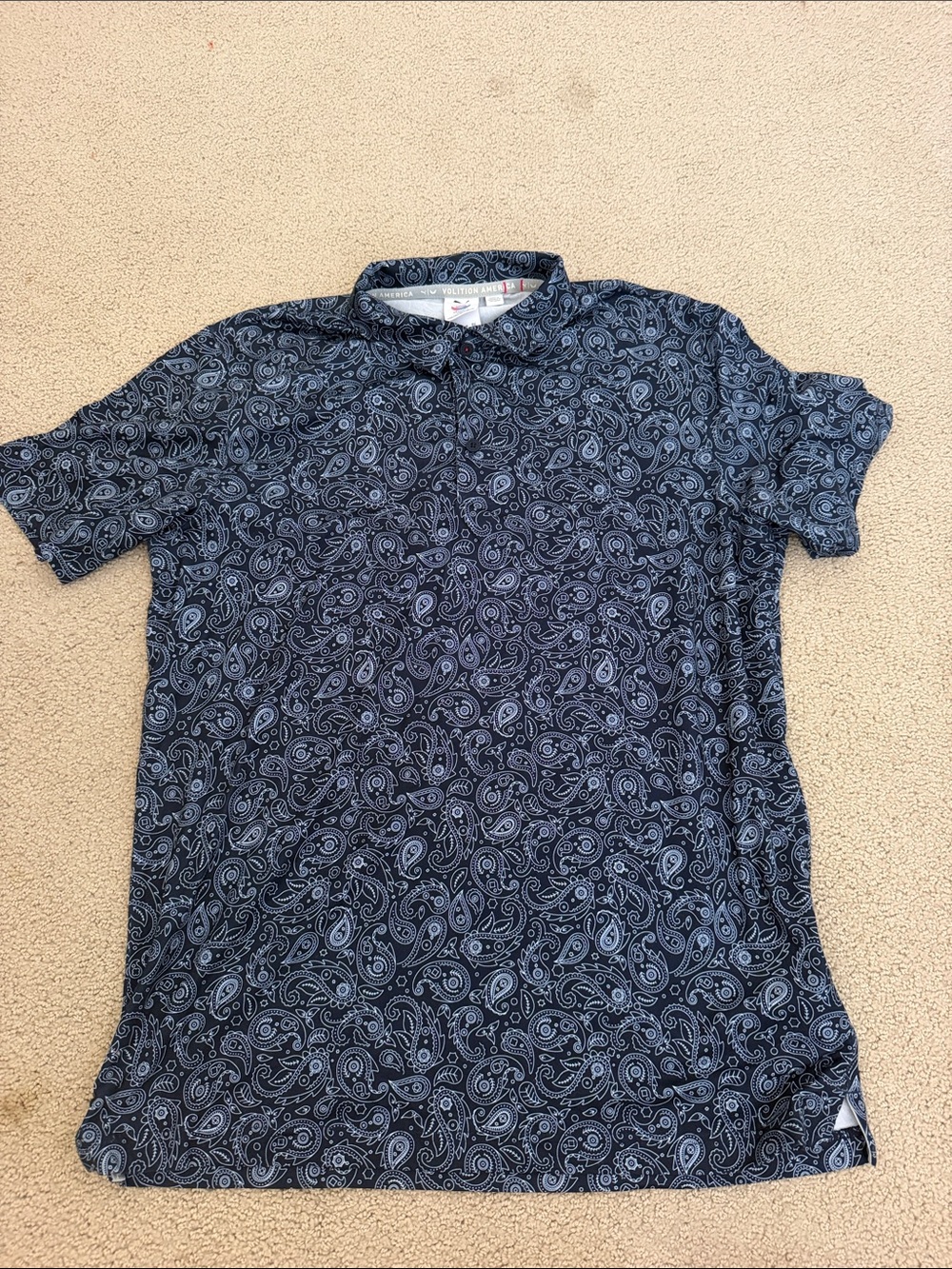 Puma Men's Navy Paisley Polo Shirt